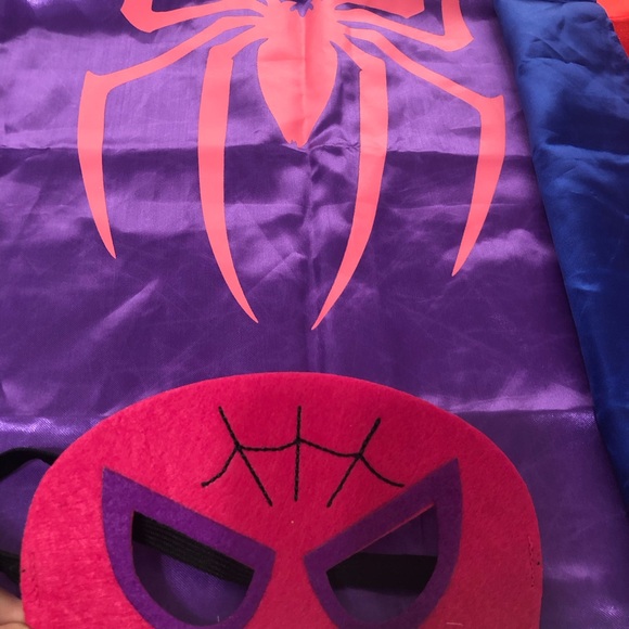 super hero capes 3 & 3 masks girls Spider-Man wonder women super girl dress up - Picture 2 of 9